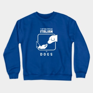 Funny Italian hand gesture and a doggo Crewneck Sweatshirt